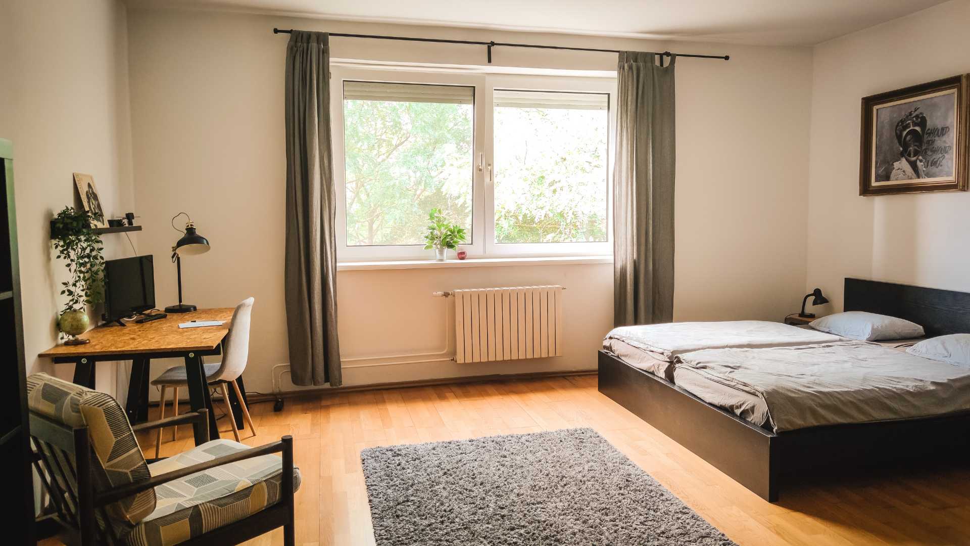 Ash hardwood bedroom flooring installation