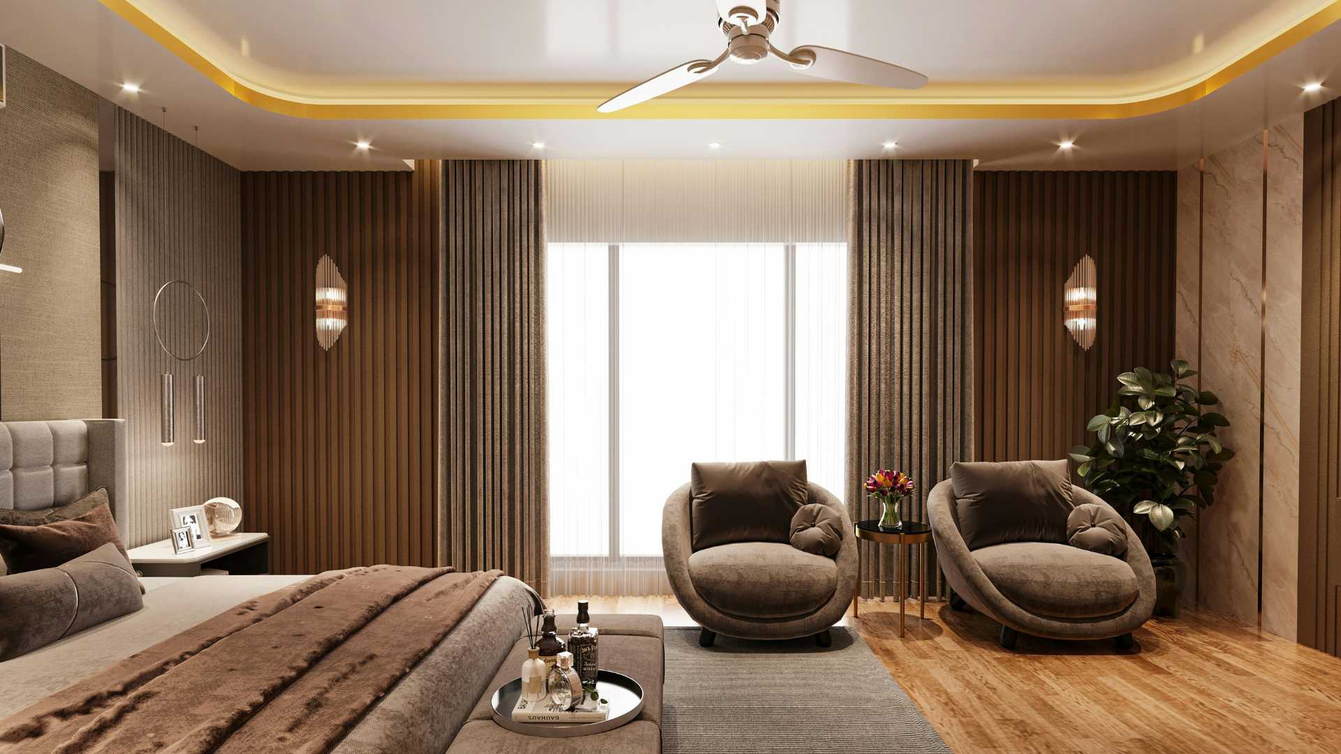 Premium ash hardwood in master bedroom