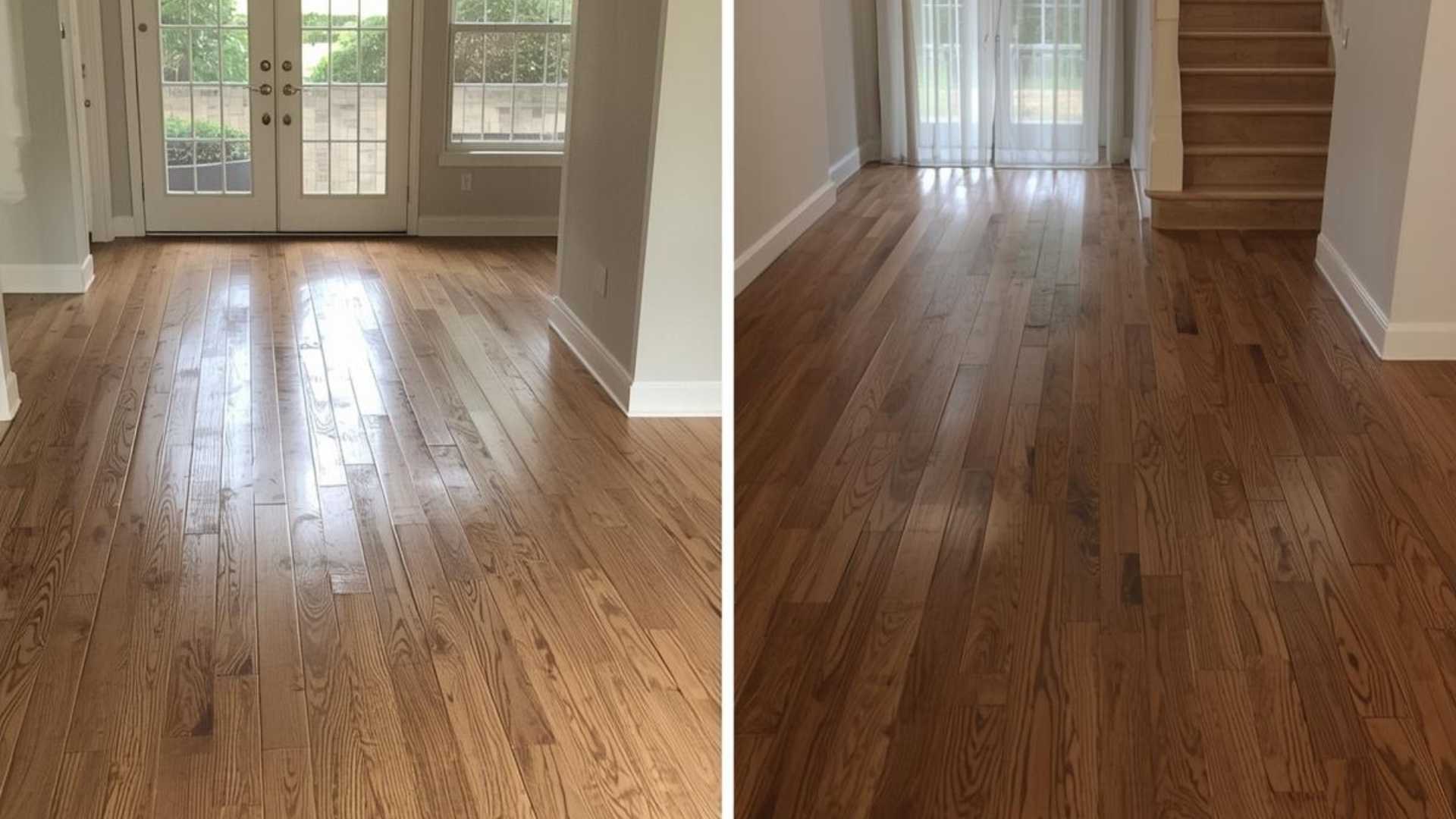 Floor refinishing results showcasing restored beauty
