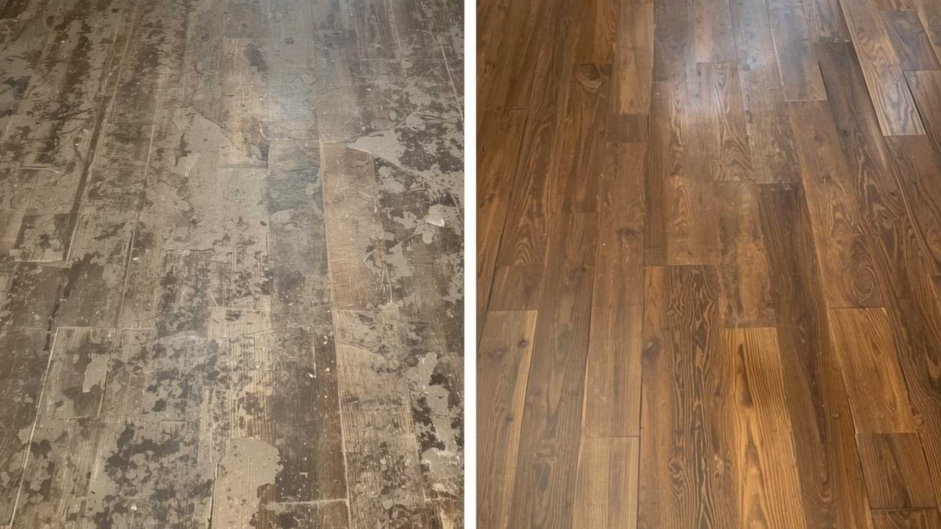 Professional hardwood refinishing work